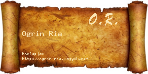 Ogrin Ria névjegykártya